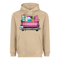 Mushroom summer pink truck beach Heavyweight Hoodie - texasbilliewilder