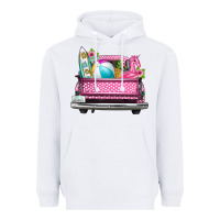 White summer pink truck beach Heavyweight Hoodie - texasbilliewilder