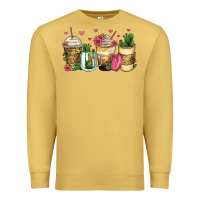 Antique Gold cactus coffee cups Premium Sweatshirt - Zillion Design Studio