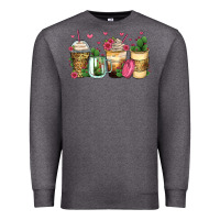 Charcoal Heather cactus coffee cups Premium Sweatshirt - Zillion Design Studio