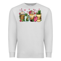 Dove Grey cactus coffee cups Premium Sweatshirt - Zillion Design Studio