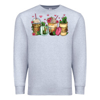 Heather Grey cactus coffee cups Premium Sweatshirt - Zillion Design Studio