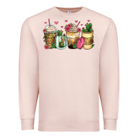 Pale Pink cactus coffee cups Premium Sweatshirt - Zillion Design Studio
