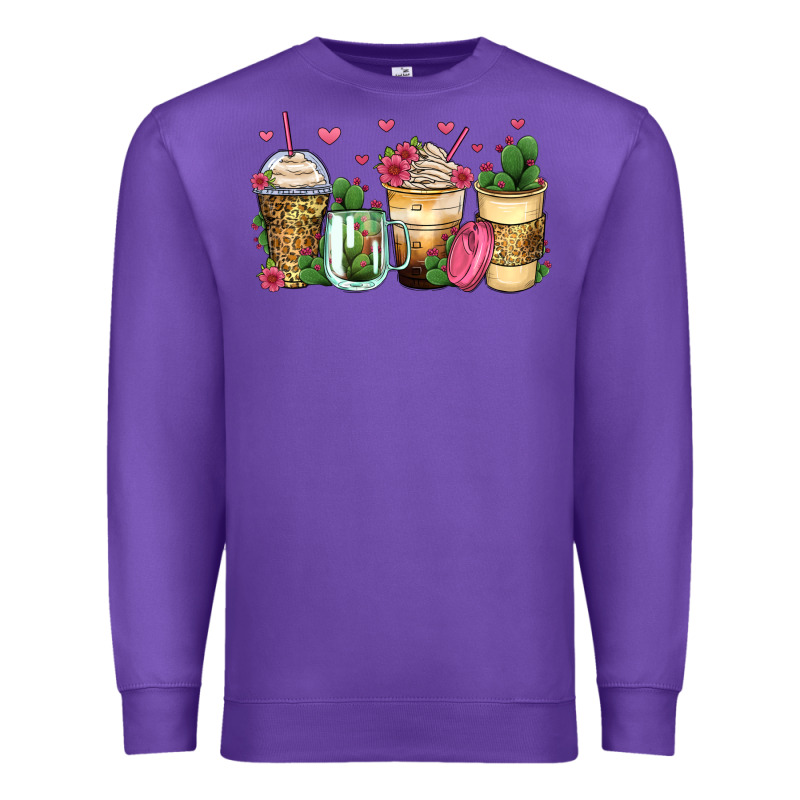 Cactus Coffee Cups Premium Sweatshirt by Zillion Design Studio | Teevron