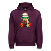 Mauve Wine Christmas vacation trapper hat coffee cup Urban Hoodie - Jasminsmagicworld