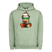 Pigment Oil Green Christmas vacation trapper hat coffee cup Urban Hoodie - Jasminsmagicworld