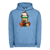 Pigment Pebble Blue Christmas vacation trapper hat coffee cup Urban Hoodie - Jasminsmagicworld