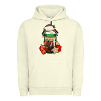 Pigment Pistachio Christmas vacation trapper hat coffee cup Urban Hoodie - Jasminsmagicworld