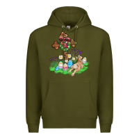 Army Green religious easter bunny cross Premium Hoodie - AdoDesignShop