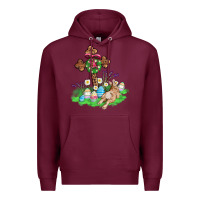 Burgundy religious easter bunny cross Premium Hoodie - AdoDesignShop