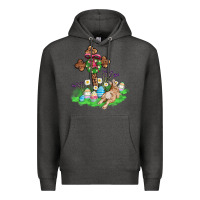 Charcoal Heather religious easter bunny cross Premium Hoodie - AdoDesignShop