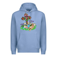 Religious Easter Bunny Cross Premium Hoodie | Teevron
