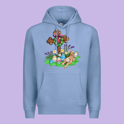 Religious Easter Bunny Cross Premium Hoodie Designed By Adodesignshop