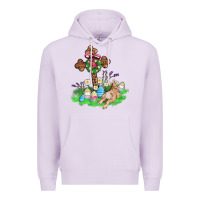 Lilac religious easter bunny cross Premium Hoodie - AdoDesignShop