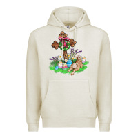 Oatmeal Heather religious easter bunny cross Premium Hoodie - AdoDesignShop