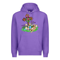 Purple religious easter bunny cross Premium Hoodie - AdoDesignShop