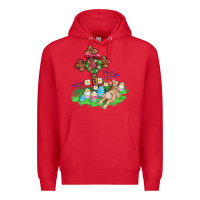 Red religious easter bunny cross Premium Hoodie - AdoDesignShop