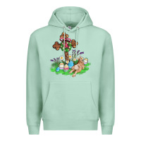 Seafoam religious easter bunny cross Premium Hoodie - AdoDesignShop