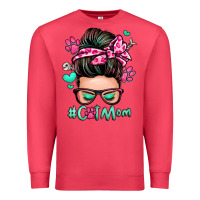 Cardinal cat mom messy bun Premium Sweatshirt - Zillion Design Studio