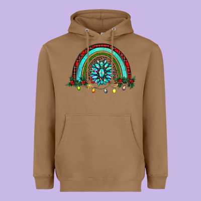 Gemstone Christmas Rainbow Heavyweight Hoodie Designed By Ranaportraitstore