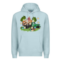 Blue Mist easter truck with bunny Premium Hoodie - AdoDesignShop