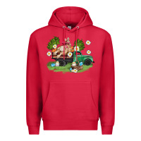Cardinal easter truck with bunny Premium Hoodie - AdoDesignShop