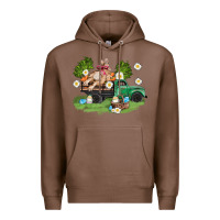 Chestnut easter truck with bunny Premium Hoodie - AdoDesignShop