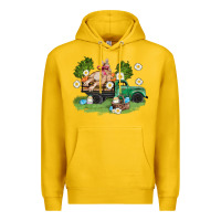 Lemon easter truck with bunny Premium Hoodie - AdoDesignShop