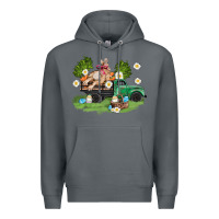 Rock easter truck with bunny Premium Hoodie - AdoDesignShop