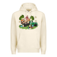 Tofu easter truck with bunny Premium Hoodie - AdoDesignShop