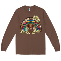 Chestnut scottish calf rainbow Long Sleeve Tee - BarkalooDesign