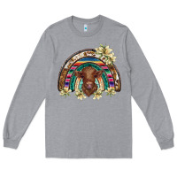 Heather Grey scottish calf rainbow Long Sleeve Tee - BarkalooDesign