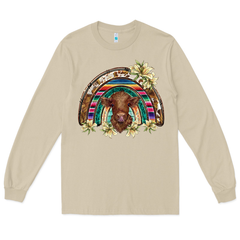 Scottish Calf Rainbow Long Sleeve Tee by BarkalooDesign | Teevron