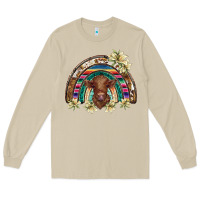 Mushroom scottish calf rainbow Long Sleeve Tee - BarkalooDesign