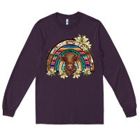 Plum scottish calf rainbow Long Sleeve Tee - BarkalooDesign