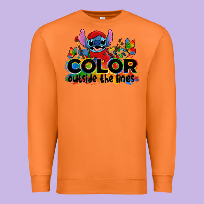 Color Outside The Lines Autism Stitch Premium Sweatshirt Designed By Zillion Design Studio