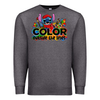 Charcoal Heather color outside the lines autism stitch Premium Sweatshirt - Zillion Design Studio