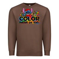 Chestnut color outside the lines autism stitch Premium Sweatshirt - Zillion Design Studio
