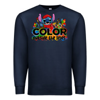 Navy color outside the lines autism stitch Premium Sweatshirt - Zillion Design Studio