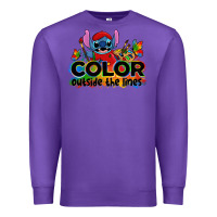 Purple color outside the lines autism stitch Premium Sweatshirt - Zillion Design Studio