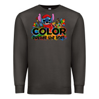 Smoke color outside the lines autism stitch Premium Sweatshirt - Zillion Design Studio