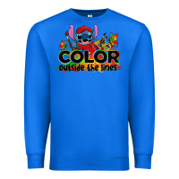 True Royal color outside the lines autism stitch Premium Sweatshirt - Zillion Design Studio