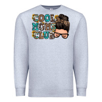 Heather Grey cool moms club messy bun Premium Sweatshirt - Zillion Design Studio