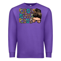 Purple cool moms club messy bun Premium Sweatshirt - Zillion Design Studio