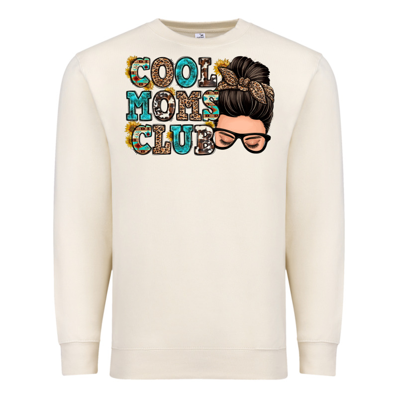 Cool Moms Club Messy Bun Premium Sweatshirt by Zillion Design Studio | Teevron