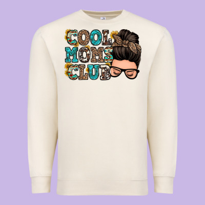 Cool Moms Club Messy Bun Premium Sweatshirt Designed By Zillion Design Studio