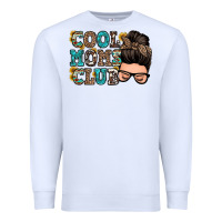 White cool moms club messy bun Premium Sweatshirt - Zillion Design Studio