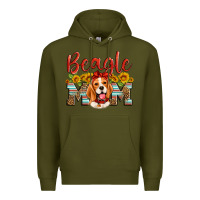 Army Green beagle mom Premium Hoodie - Artiststas