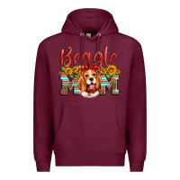 Burgundy beagle mom Premium Hoodie - Artiststas
