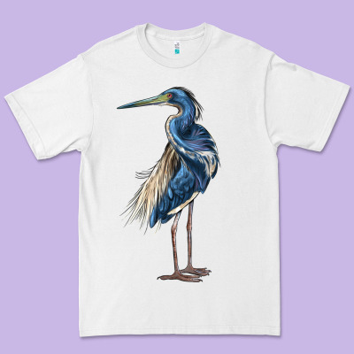 Louisiana Heron Premium Tee Designed By Lillyallendesigns